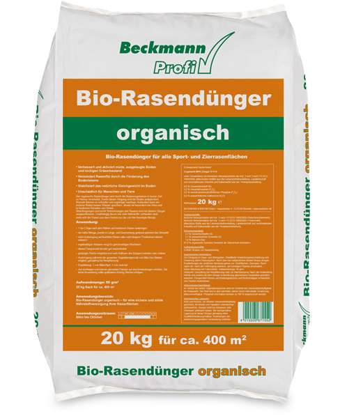 Beckmann szerves biogyeptrágya NPK 9+3+6 + 60 % szerves anyag tartalom 20 kg