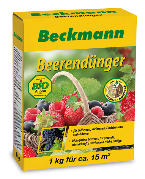 Beckmann szerves-ásványi növénytáp eperhez, szőlőhöz és gyümölcsökhöz 1 kg, 15m2