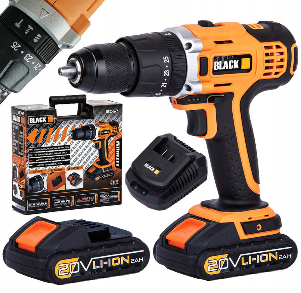 Black Tools akkus fúró, ütvefúró csavarozó 20V