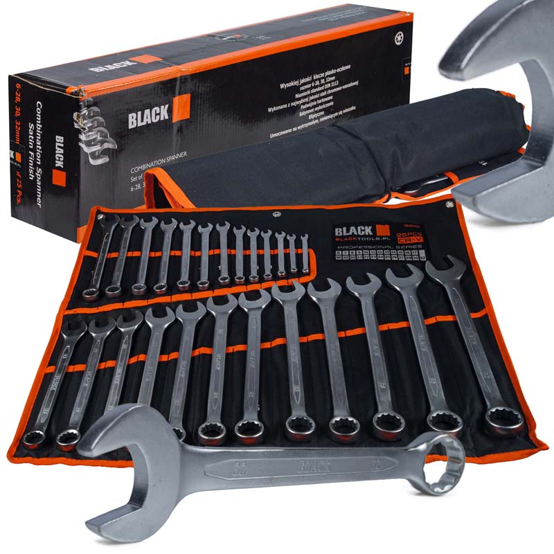 Black Tools csillag villás kulcs készlet 25db-os 32-ig