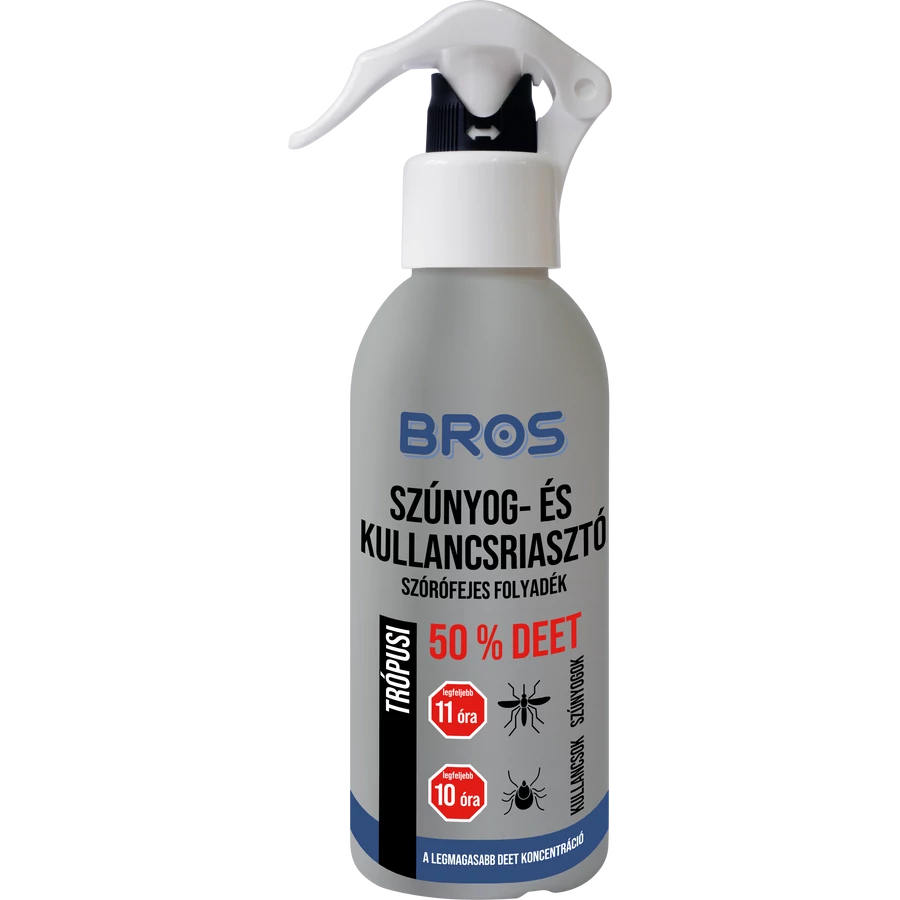 Bros Szúnyog és Kullancsriasztó trópusi, szórófejes 130ml (50% DEET) 