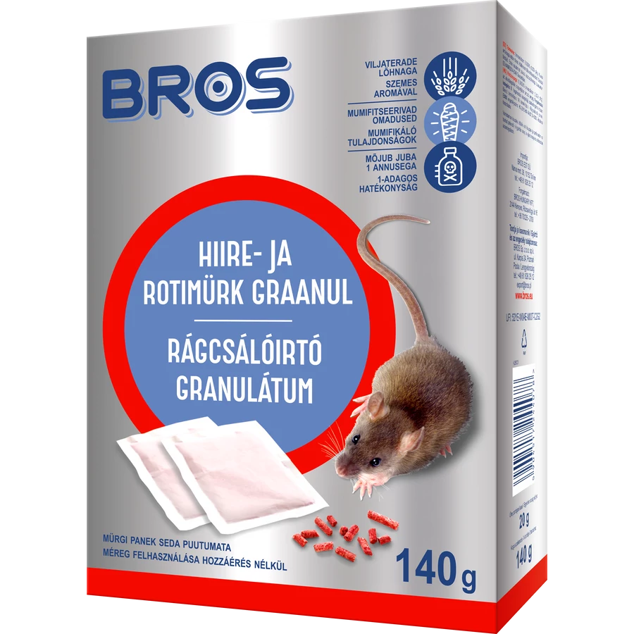 Bros rágcsálóirtó granulátum (7X20 g)