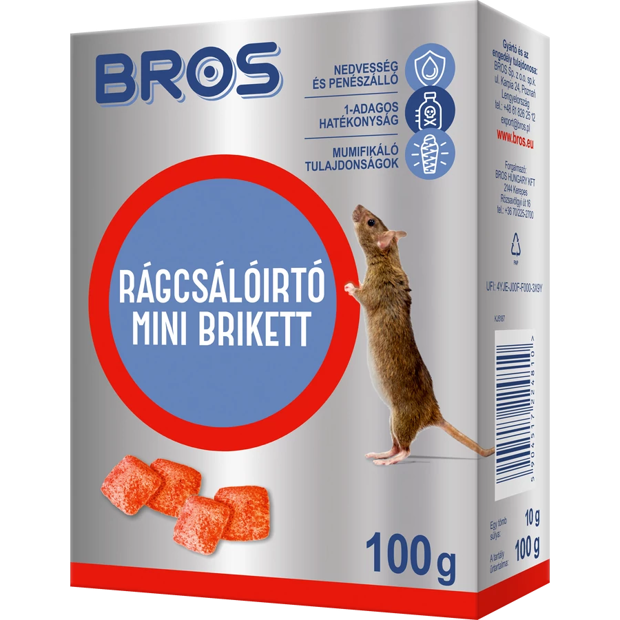 Bros rágcsálóirtó mini brikett 250g