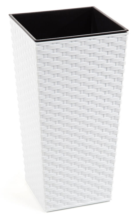 Lamela Finezja rattan kaspó, 25cm, fehér