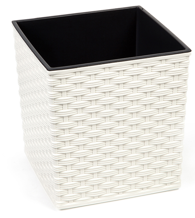 Lamela Juka Rattan kaspó, 25cm, fehér