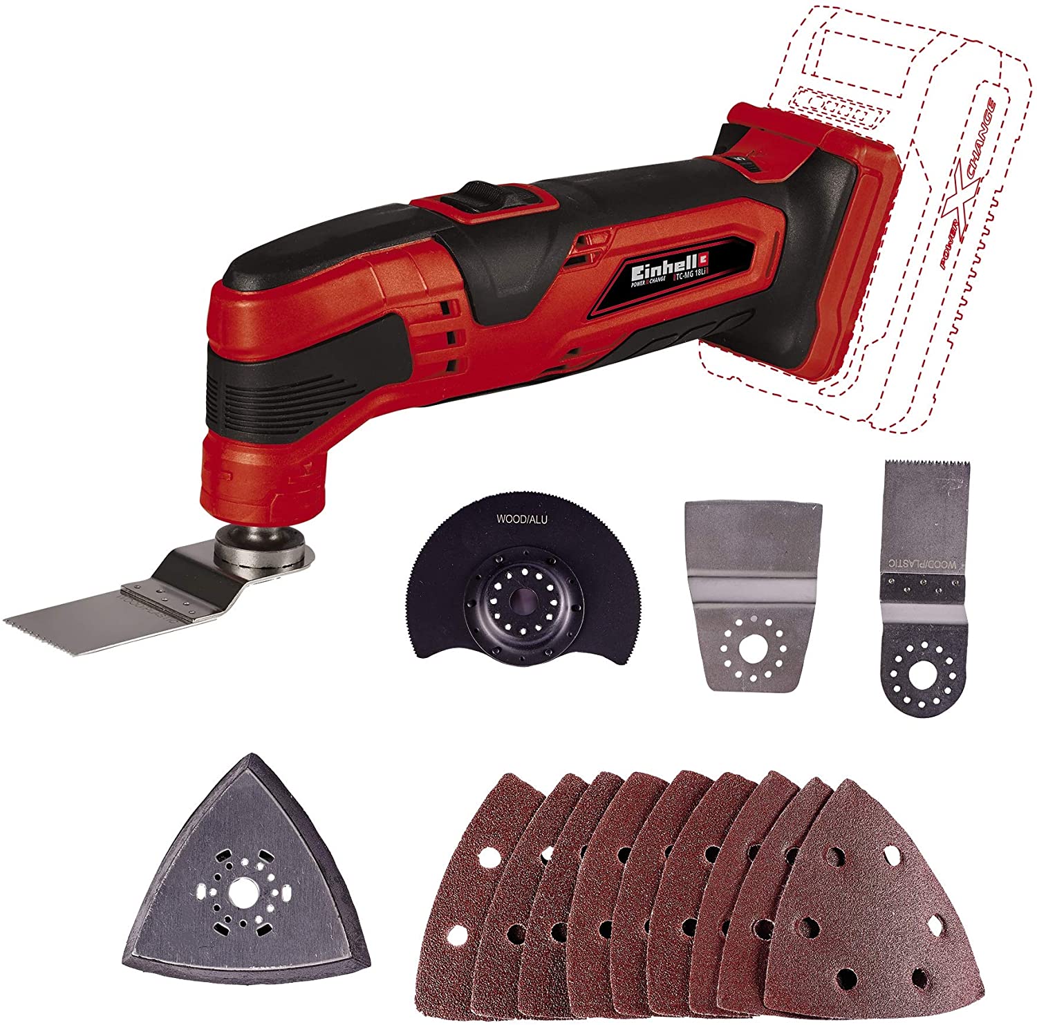 Einhell TC-MG 18 Li-Solo akkus multifunkciós szerszám, 18V (akku és töltő nélkül), Power X-Change