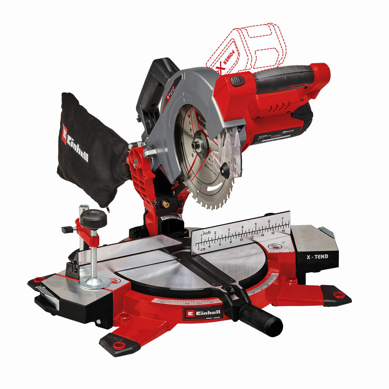 Einhell TE-MS 18/210 Li-Solo akkus gérvágó fűrész, 18V, 21cm (akku és töltő nélkül), Power X-Change