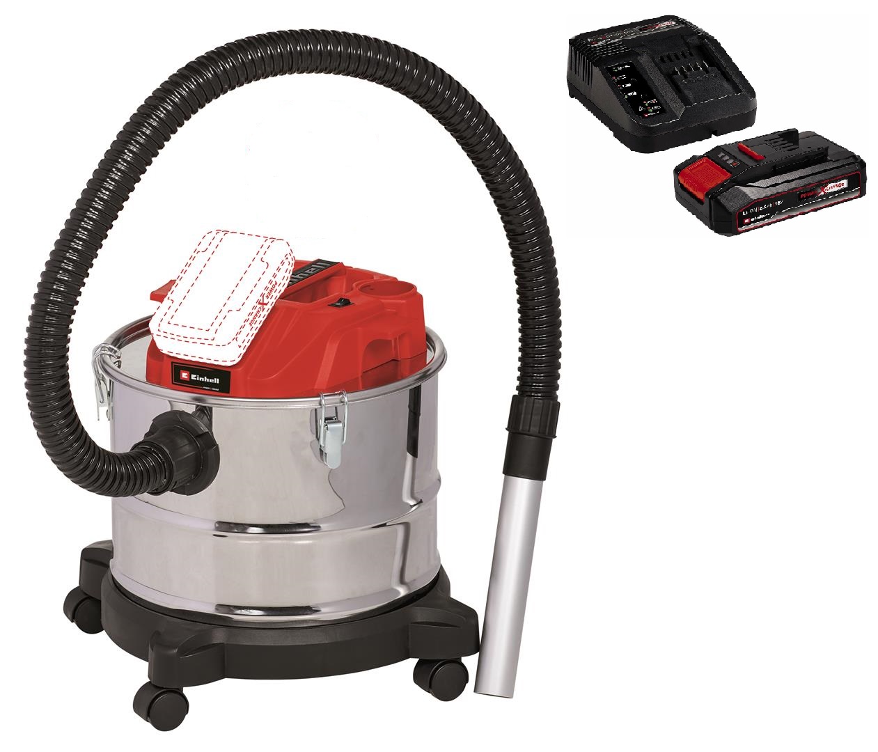 Einhell TE-AV 18/15 Li C-Solo akkus hamuporszívó 18V, 10kPa, Power X-Change