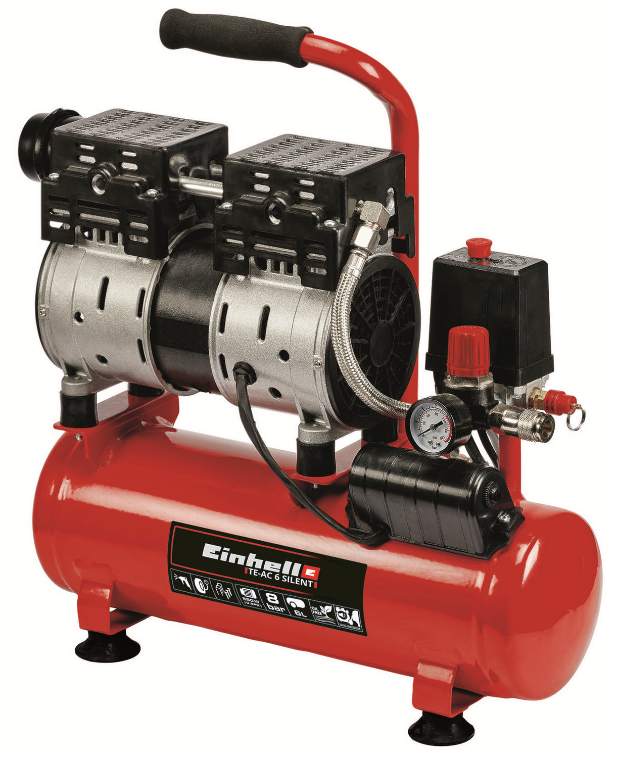Einhell TE-AC 6 Silent kompresszor, 550W / 6L / 8bar