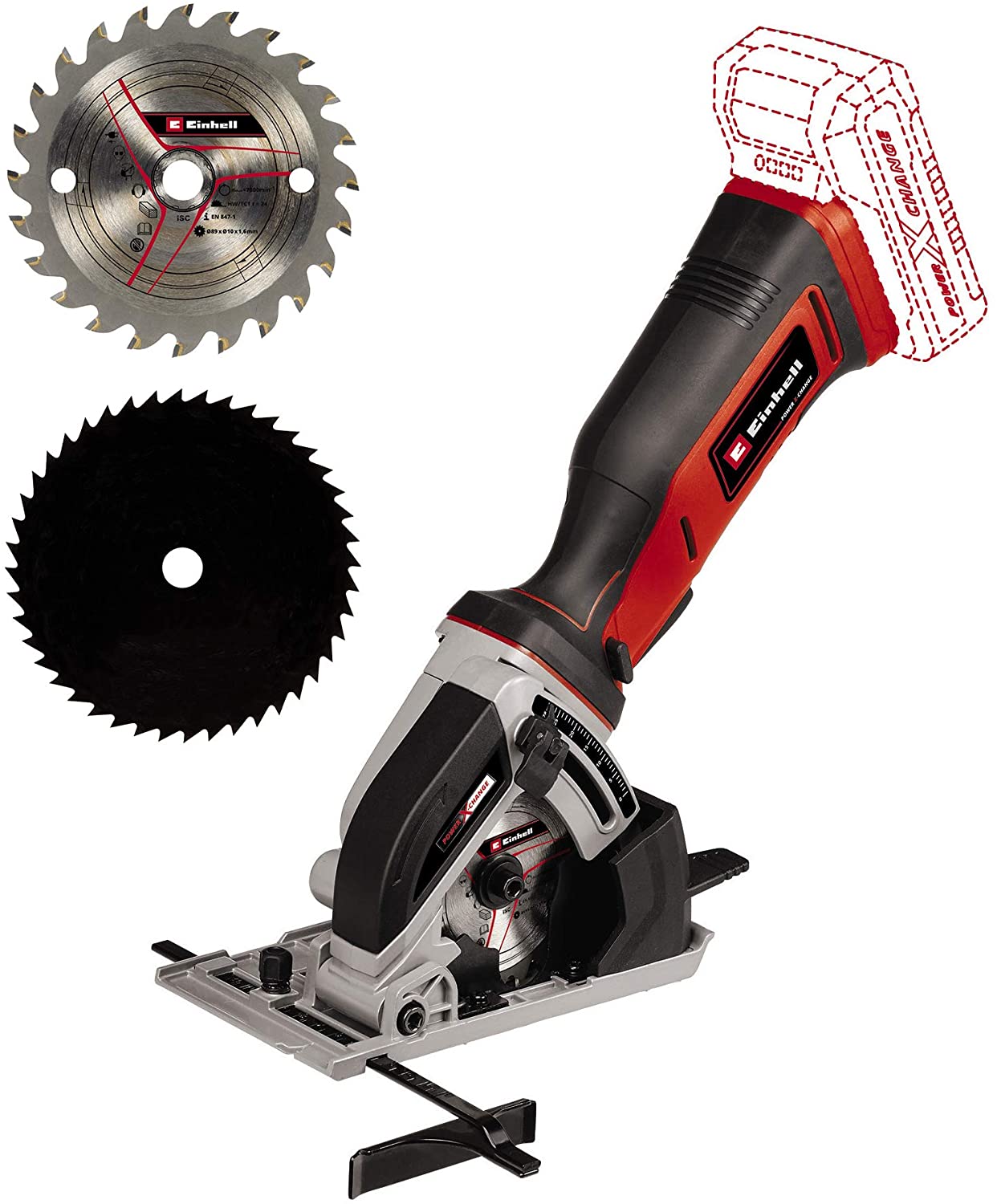 Einhell TE-CS 18/89 Li - Solo Akkus mini kézi körfűrész, Power X-Change