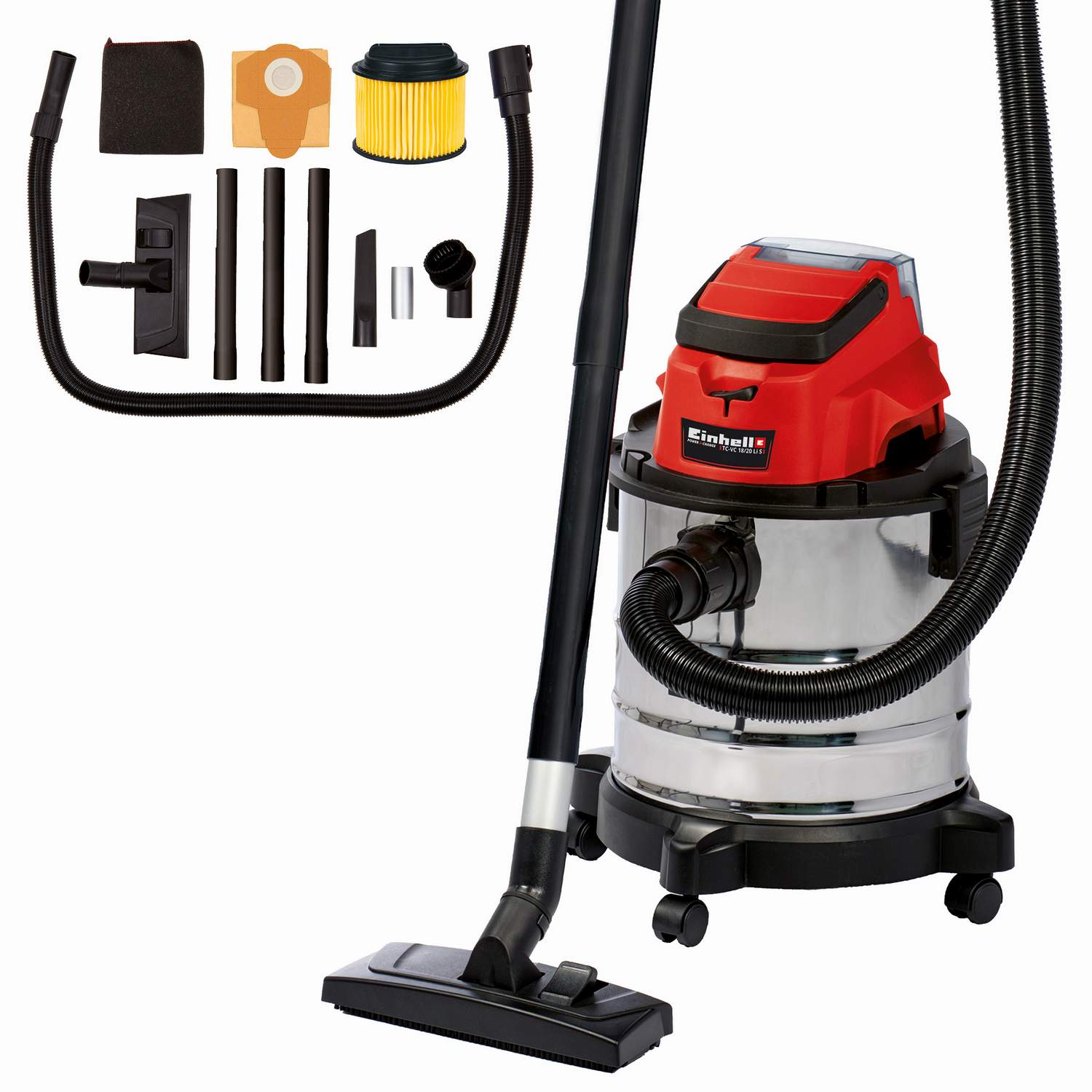 Einhell TC-VC 18/20 Li S-Solo akkus száraz-nedves porszívó, 18V, 8kPa (akku és töltő nélkül), Power X-Change