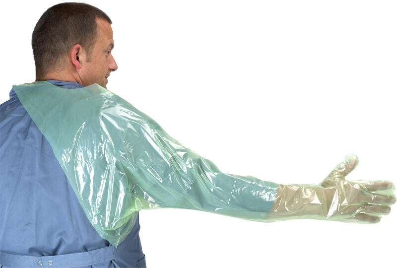 Supersafe nyakbaakasztós, vállvédős kesztyű, 90 cm, zöld (50 db)