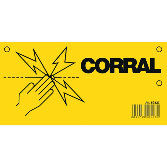 Villanypásztor figyelmeztető Tábla Corral