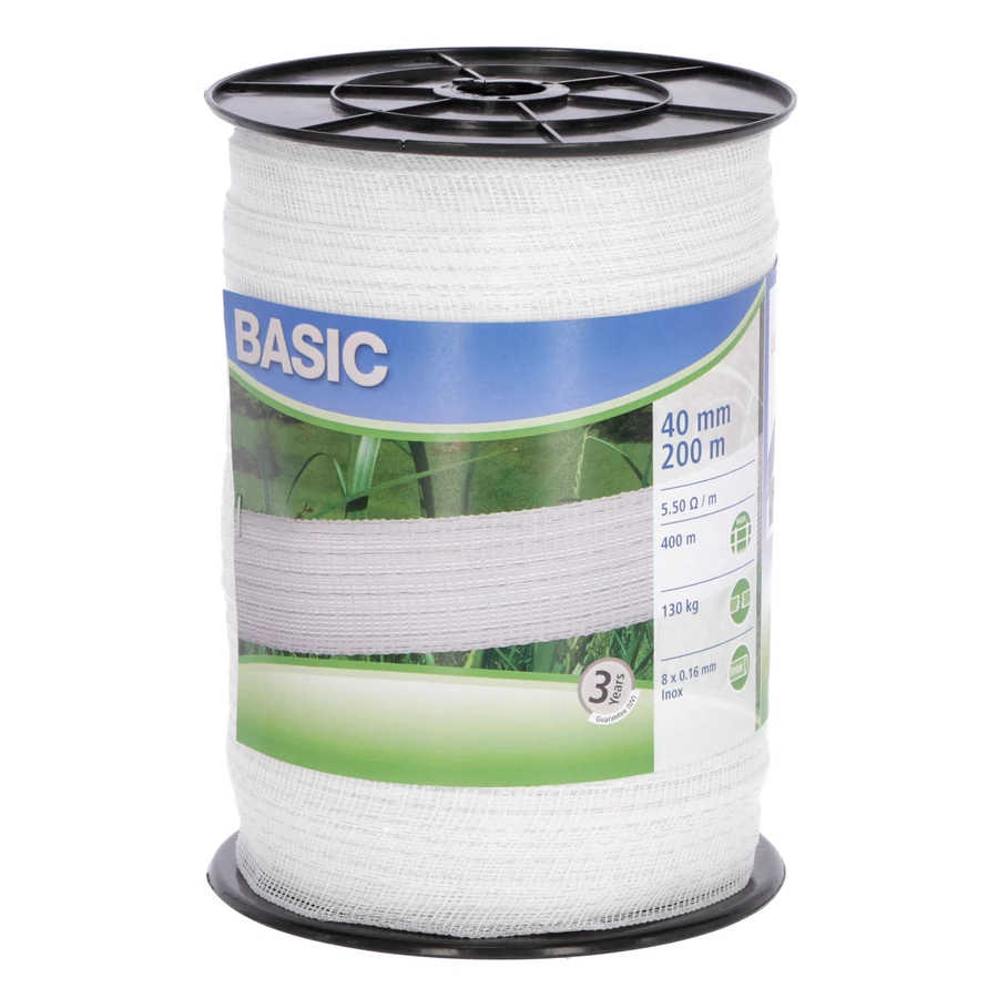 Kerbl Villanypásztor Szalag Basic Classe 200m/40mm Fehér 8x0,16 rm