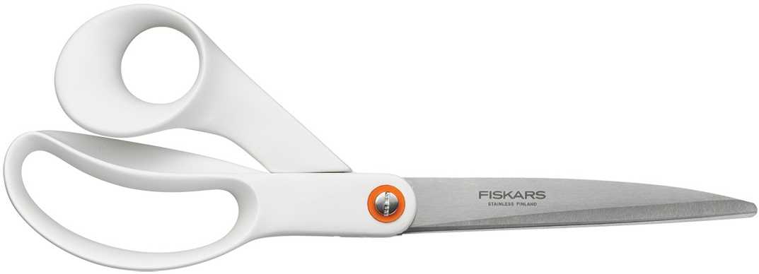 Fiskars nagyméretű általános olló, 24 cm, fehér
