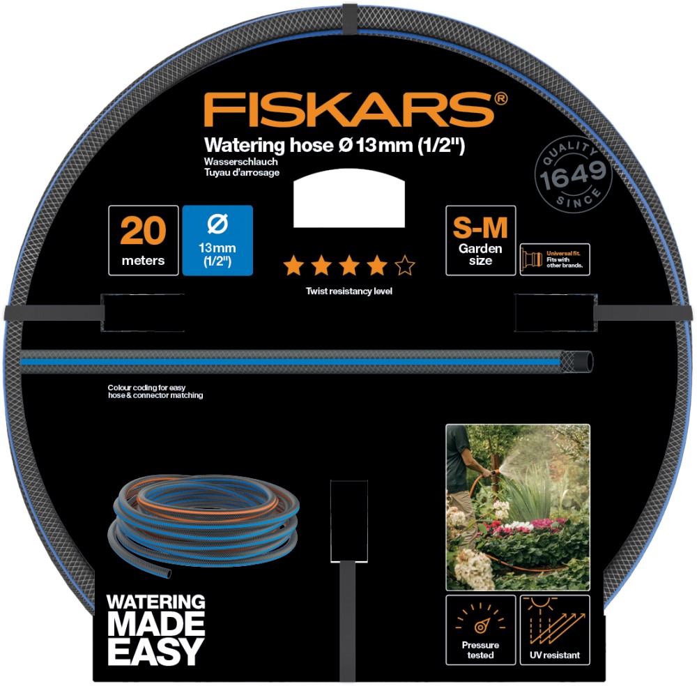 Fiskars Comfort locsolótömlő 13 mm (1/2