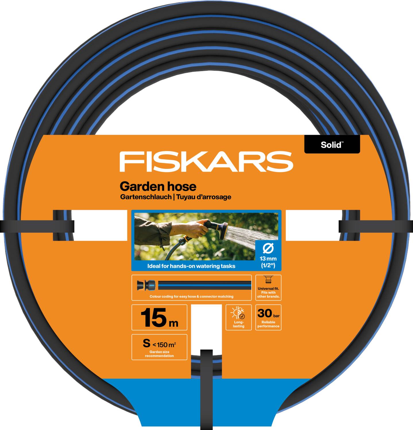 Fiskars Fiskars Solid locsolótömlő 13 mm (1/2) 15m