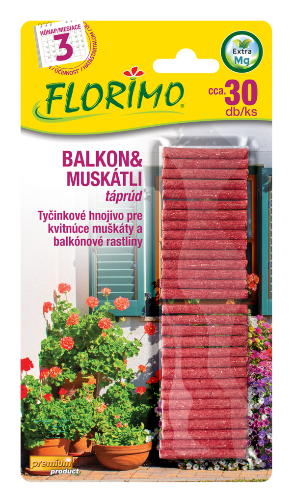 Florimo Balkon és muskátli táprúd 30db