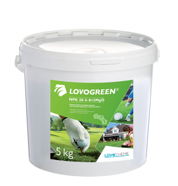 Lovogreen NPK 20-5-8 + 2 MgO tavaszi-őszi hosszúhatású gyepműtrágya - 5 kg