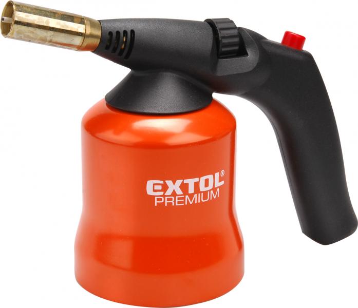 Extol Gázlámpa forrasztáshoz, PB gázhoz, piezó gyújtásssal, max. 1200°C, 1,7kW, EN521, fém gázpalack tartó