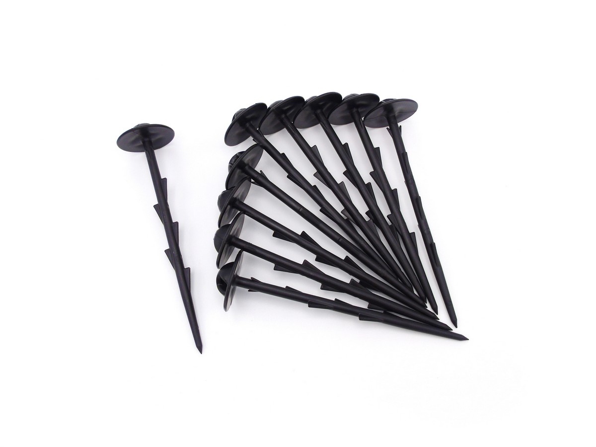 Nature Műanyag rögzítőtüske talajtakaróhoz, 10 db, 20 cm, fekete