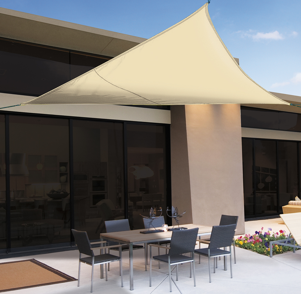 Nortene napvitorla háromszög alakú - 3,6 x 3,6 x 3,6m, bézs (Sun-Net Kit Polyester)