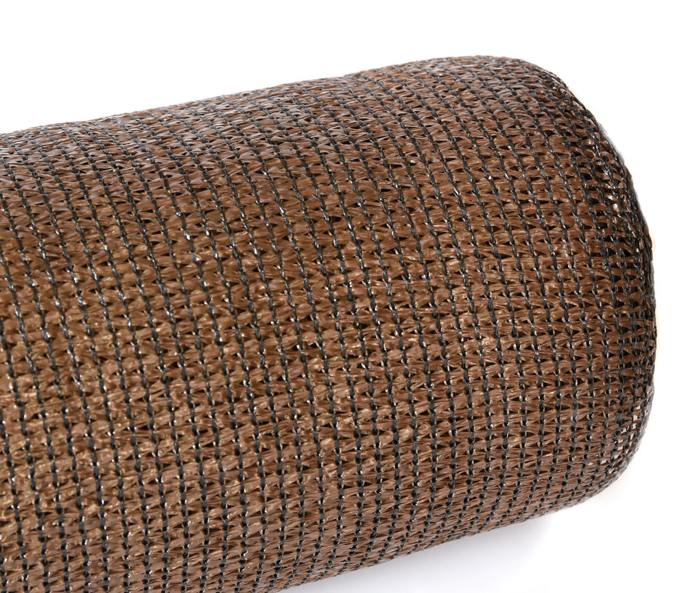 Nortene Totaltex szőtt árnyékoló háló gomblyukakkal, 1x5 barna, 95%-os takarás