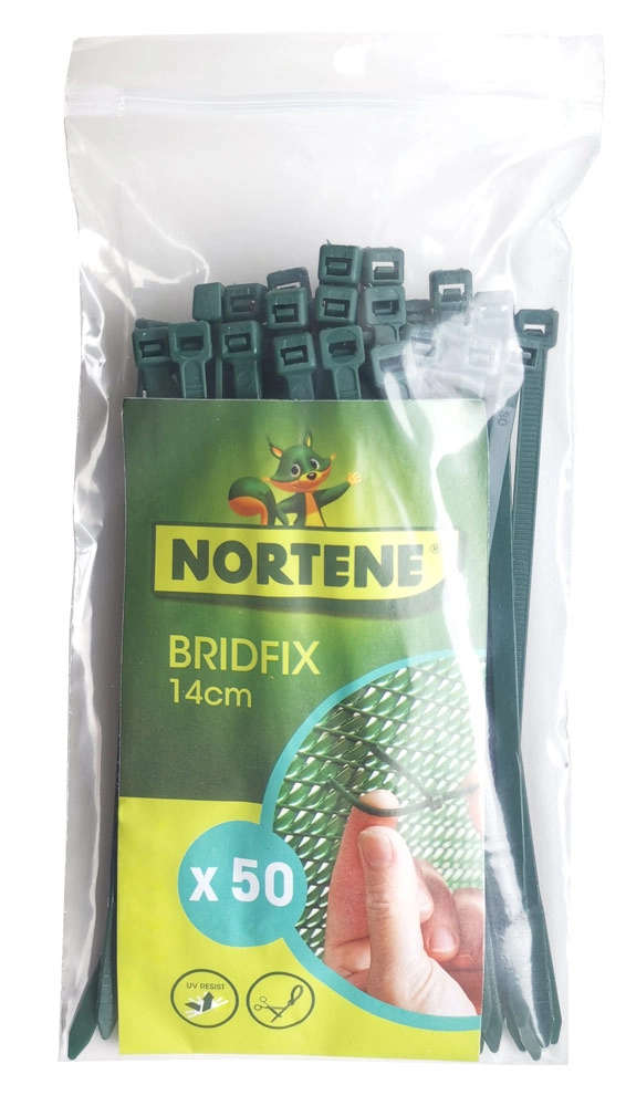 Nortene Bridfix gyorskötöző - 50 db/csomag, 14 cm, Zöld