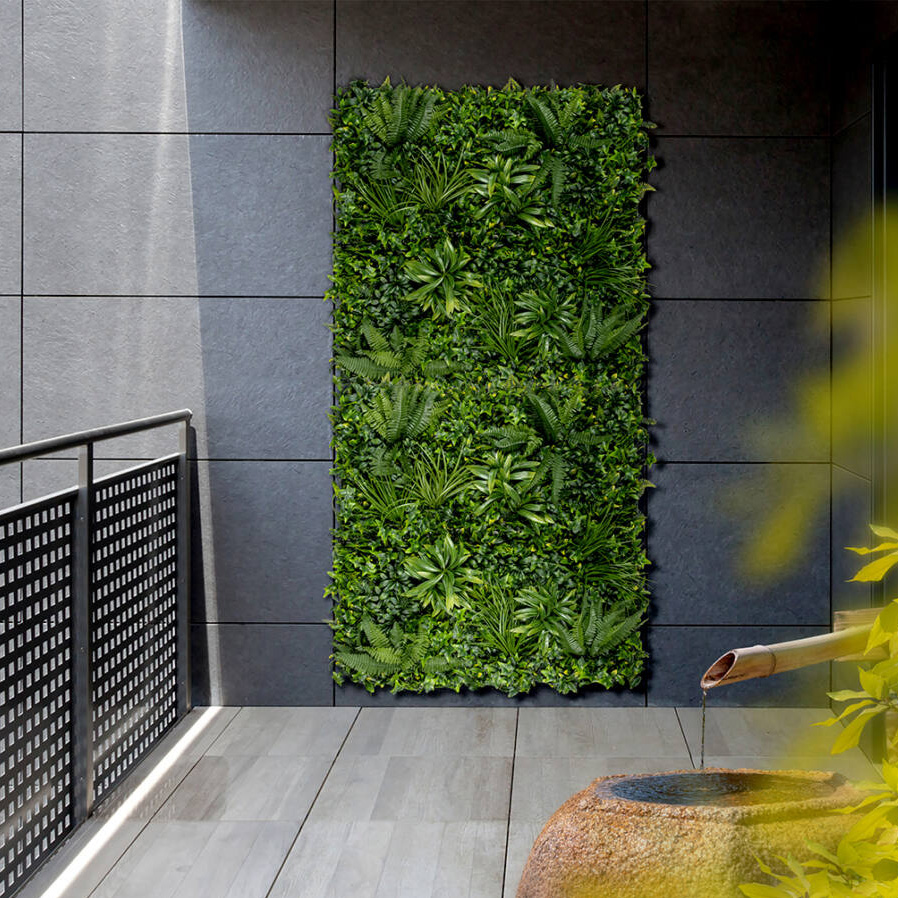 Nortene Vertical Tropic zöldfal, növényfal műanyag, természetes hatás - trópusi növényekkel (100x100cm)