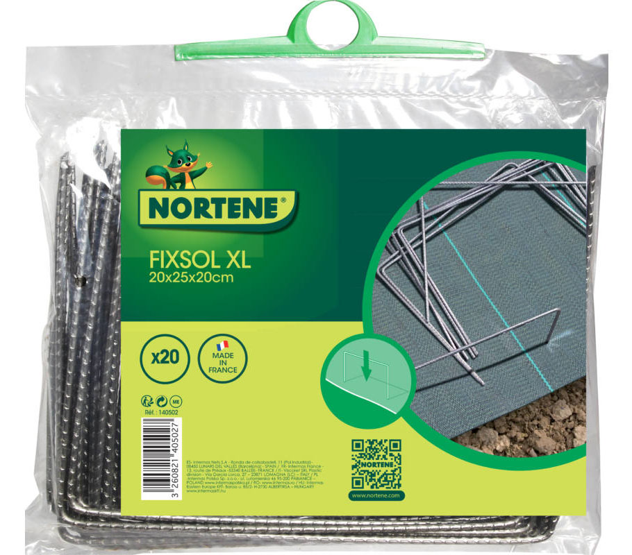 Nortene Fixsol XL galvanizált fém rögzítő 20 db/csomag