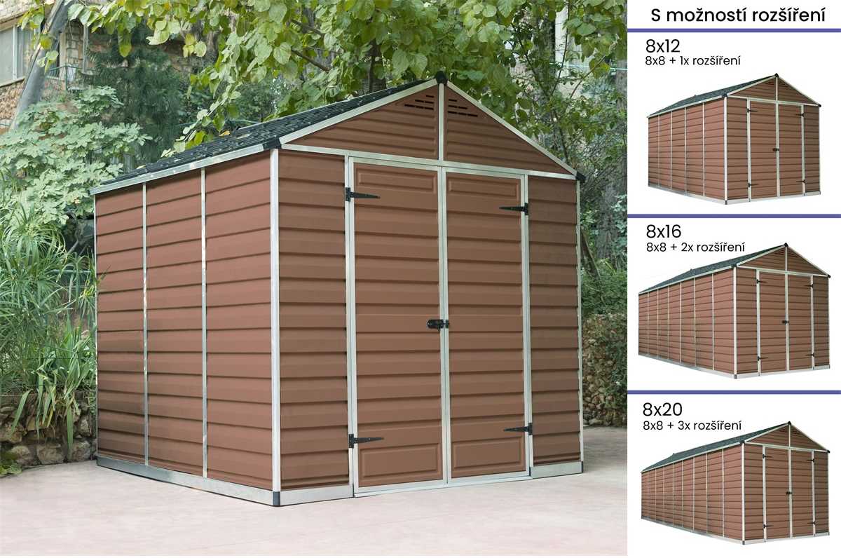 Palram Skylight 8x8 barna kerti ház, 10 m3