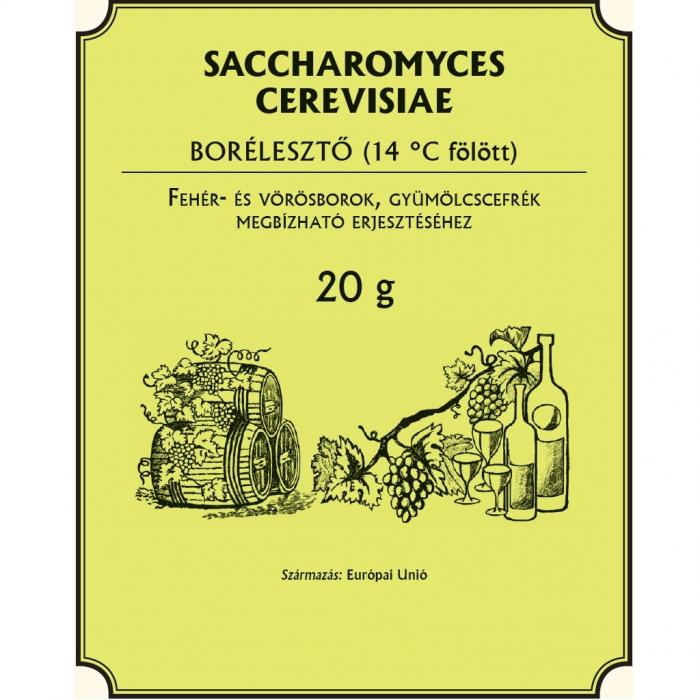 Borélesztő saccharomices cerevisiae, szőlő és gyümölcsmusthoz, cefréhez 20 g