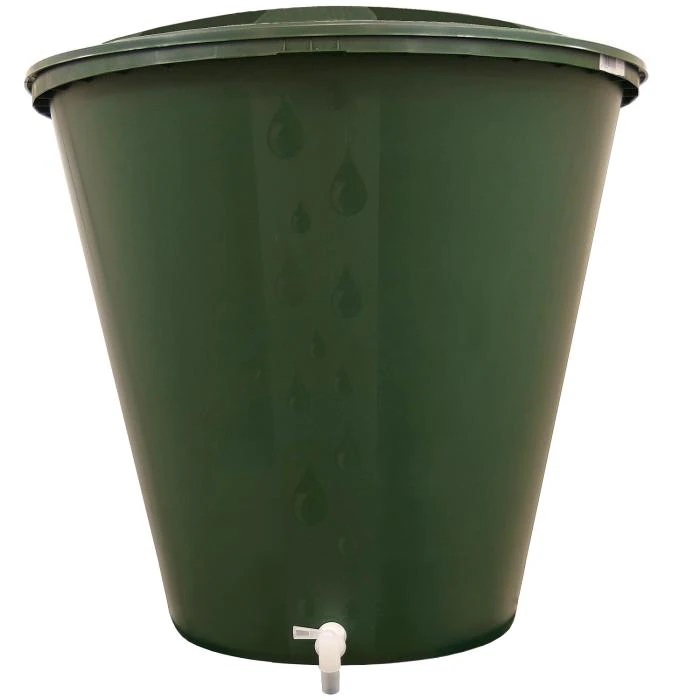 300 literes kerek esővízgyűjtő tetővel és 3/4