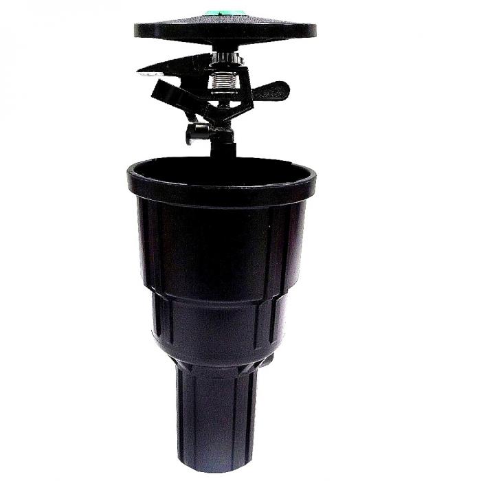Siroflex Nyomásra kiemelkedő süllyesztett, szakaszos locsoló, fekete