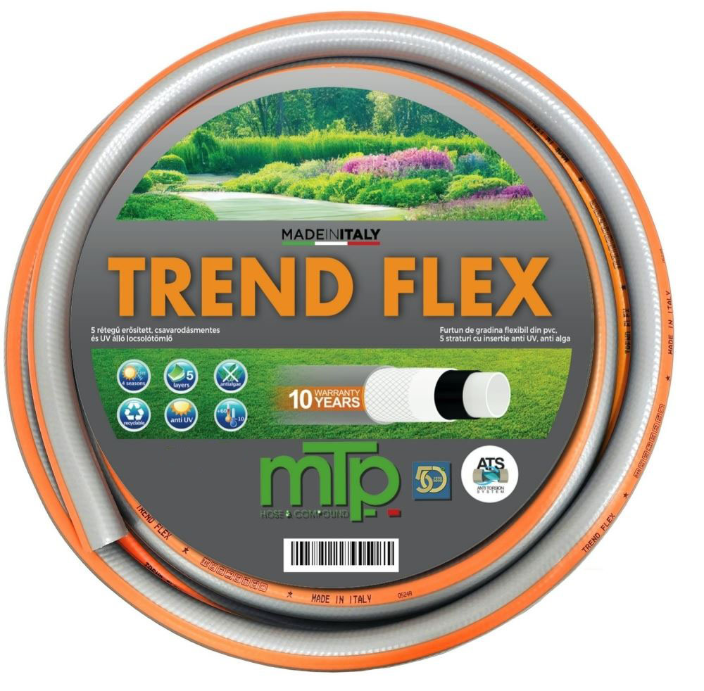 Trend Flex prémium minőségű locsolótömlő, 5 rétegű, csavarodásmentes, 3/4