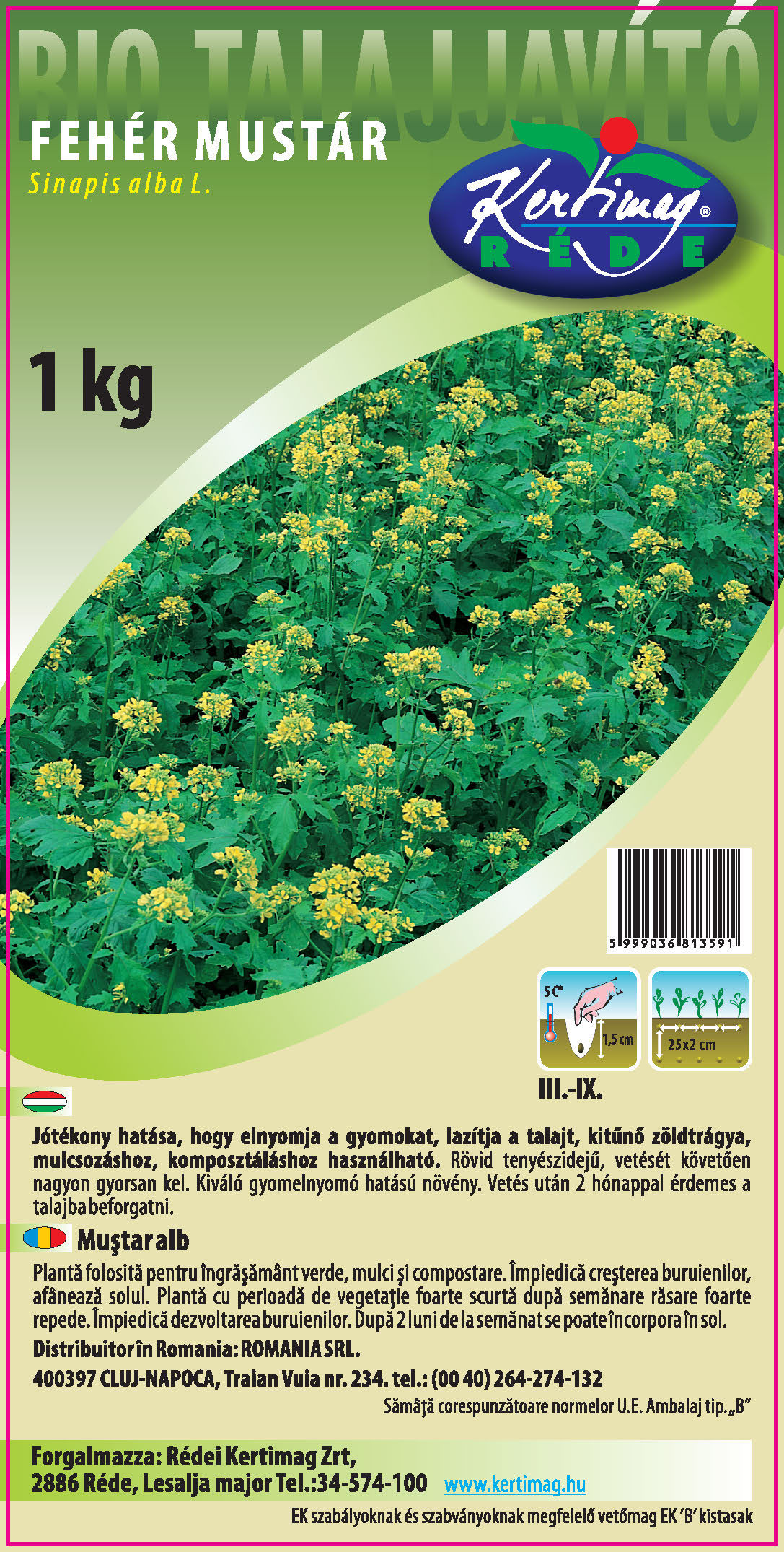 Rédei Kertimag Fehérmustár vetőmag 1kg