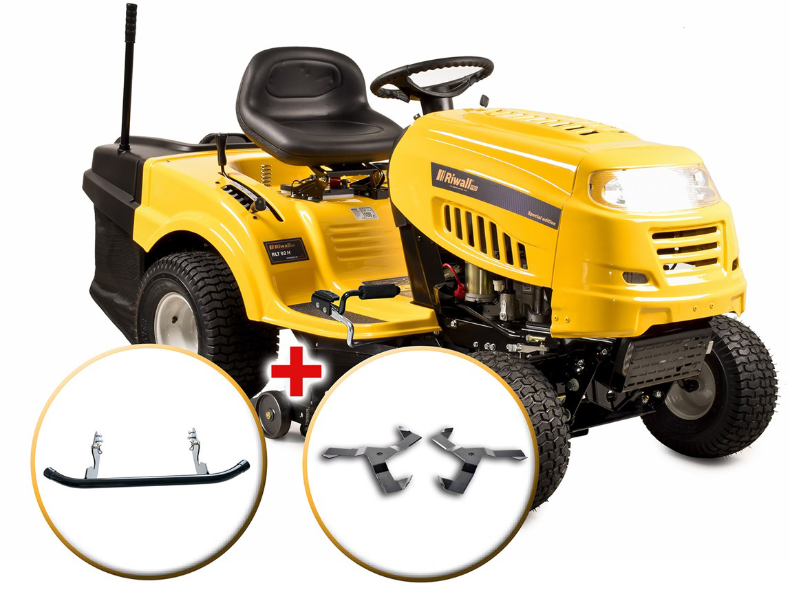 Riwall PRO RLT 92 H POWER KIT fűnyíró traktor 92 cm, fűgyűjtővel és hidrosztatikus váltóval