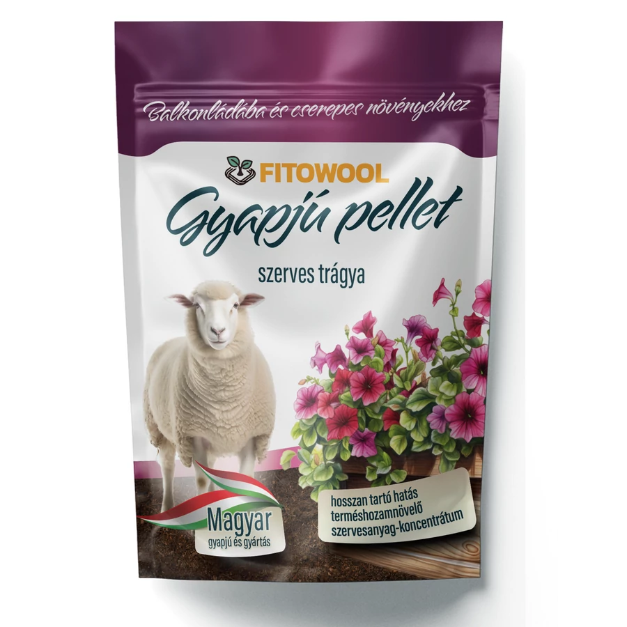 Fitowool gyapjú pellet balkonládába és cserepes növényekhez 250g