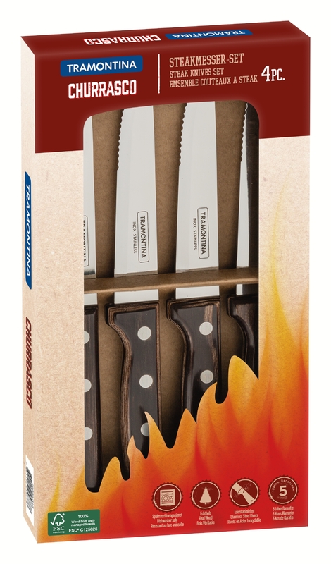 Tramontina gaucho steak kés, 4-db - barna