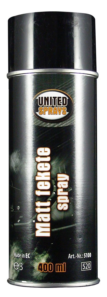 United Sprays Matt fekete spray 400ml