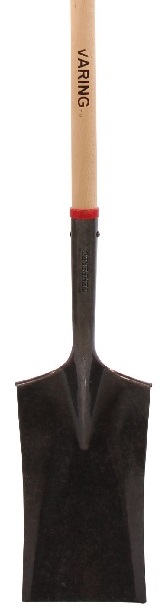 Varing kertészeti ásó, lakkozott keményfa nyél, Y-markolat