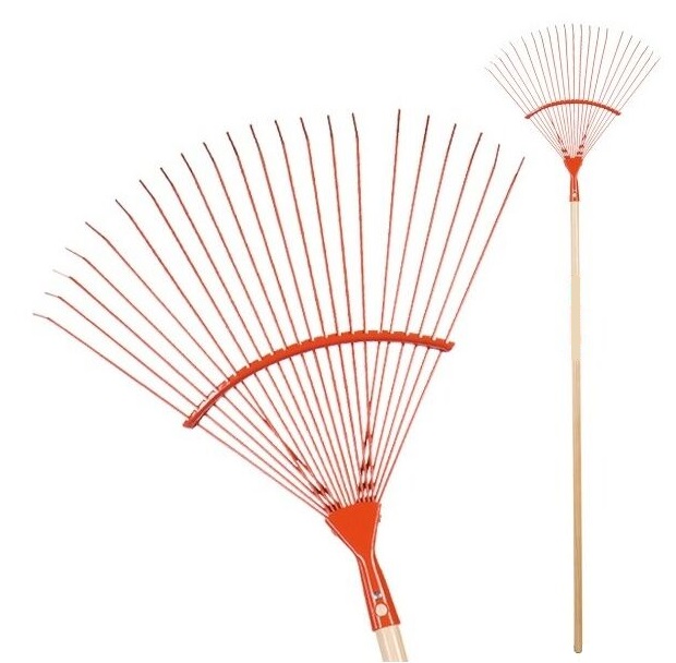 Varing lombseprű, rugós, acél fej, keményfa nyél, 22fog, 160cm
