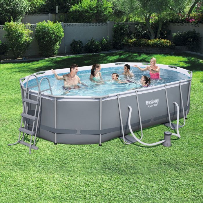 SANREMO ovális fémvázas medenceszett 488 x 305 x 107 cm