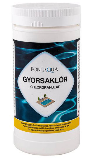 Gyorsan oldódó klór medence vegyszer Pontaqua Gyorsaklór 1kg