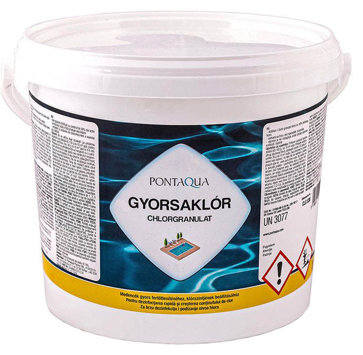 Gyorsan oldódó klór medence vegyszer Pontaqua Gyorsaklór 3kg