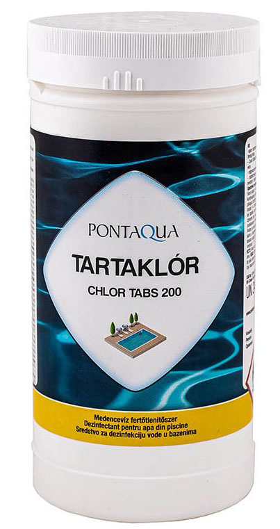 Lassan oldódó klór tabletta medence vegyszer Pontaqua Tartaklór 1kg