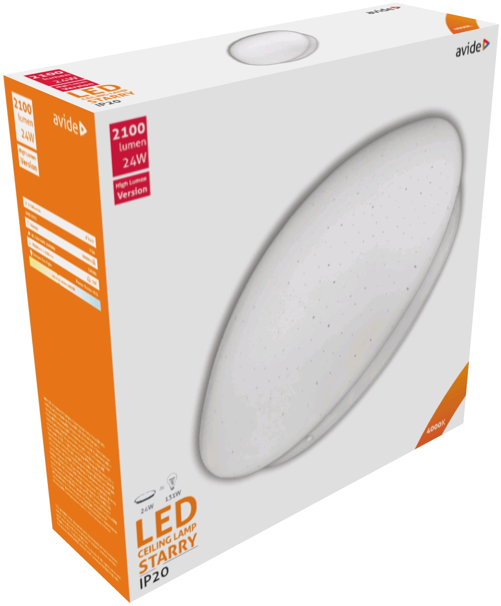Avide Stella (Csillagos) 24W 380*110mm NW 4000K