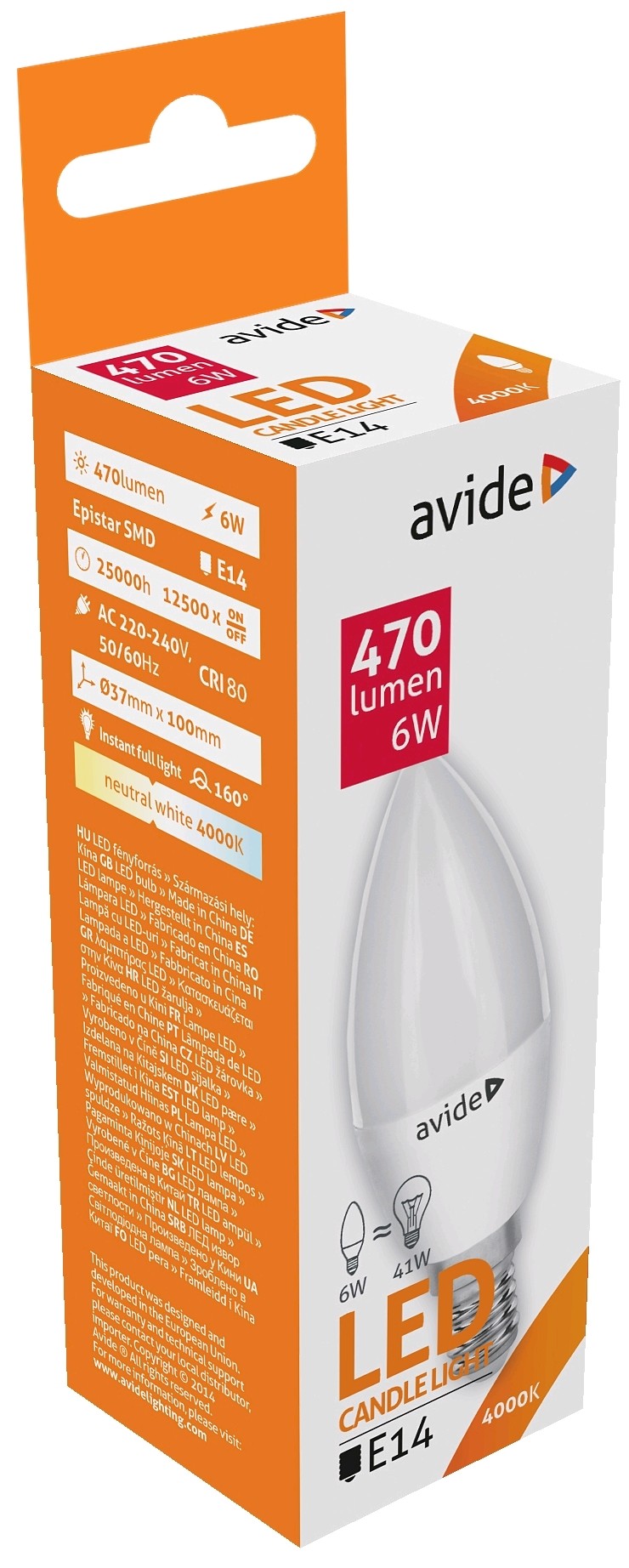 Avide LED Candle 6W E14 NW 4000K