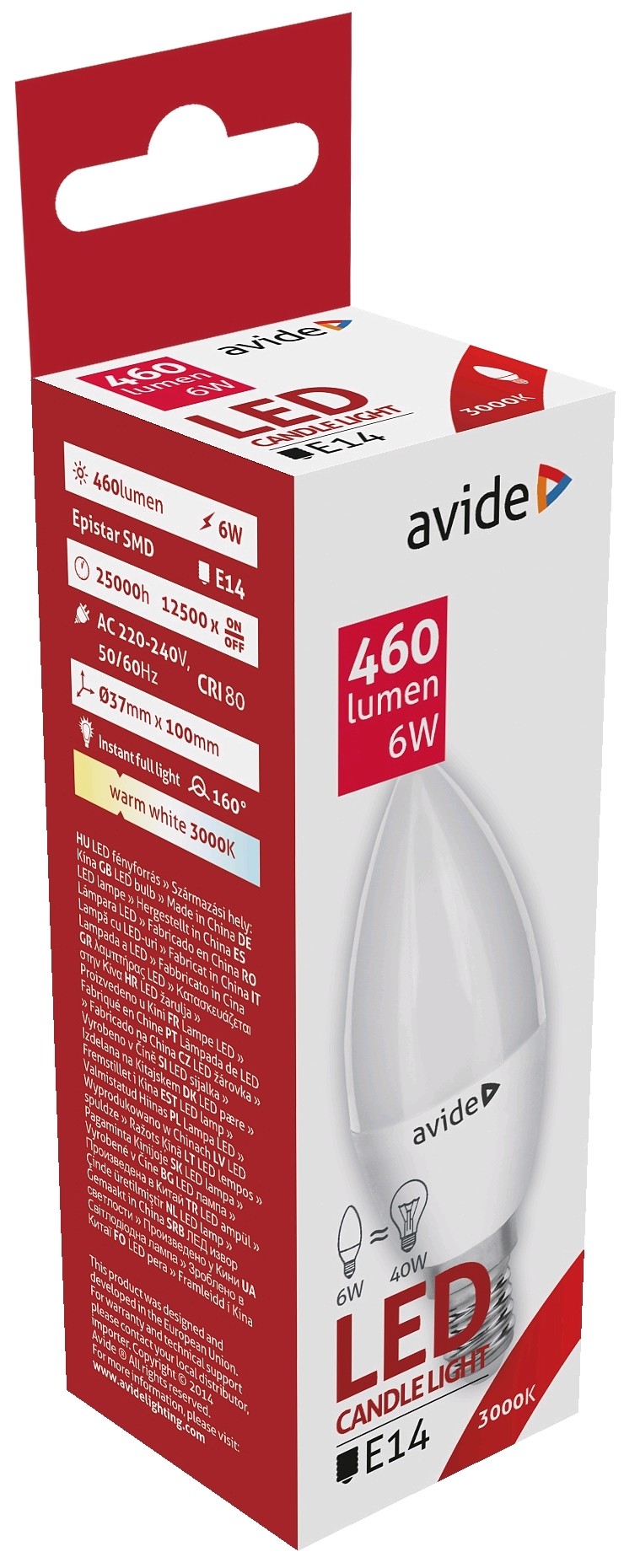 Avide LED Candle 6W E14 WW 3000K