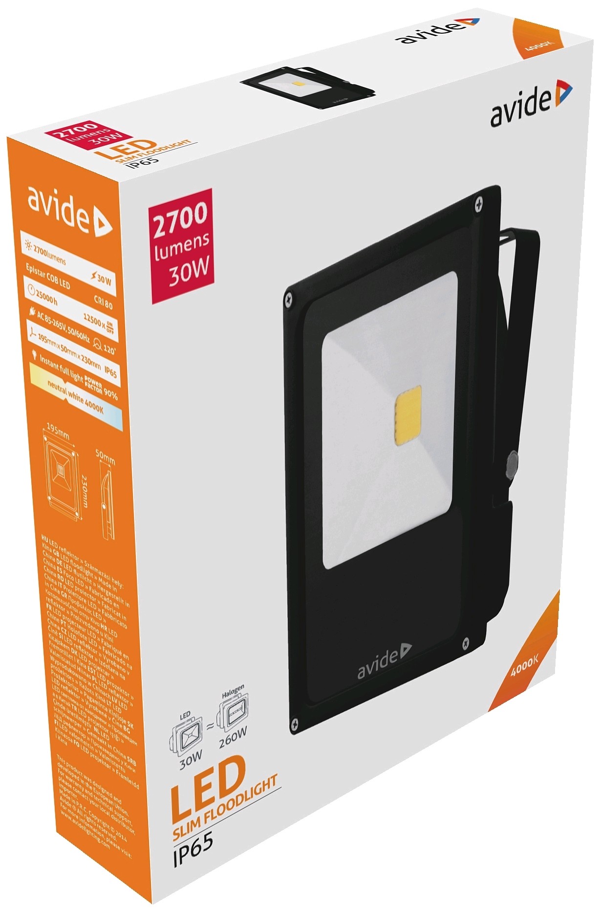Avide LED Reflektor Slim 30W NW 4000K